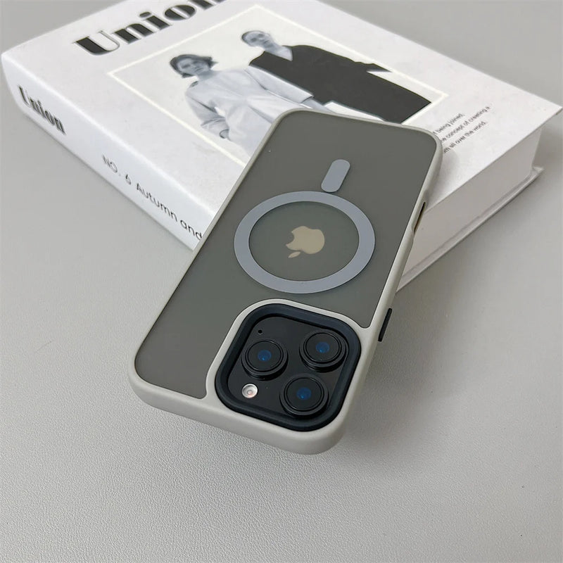 Luxury Magnetic for Magsafe Wireless Charge Case For iPhone 11 12 13 14 Plus 15 16 Pro Max Shockproof Matte Hot Selling Cover
