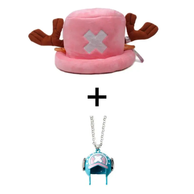 Anime Tony Tony Chopper Plush Hat Kawaii Cute Boy Girl Cosplay Blue Pink Soft Warm Hat Cartoon Chopper Accessories Props