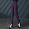 Women's Black Stretch Suit Pants, Fashion Purple Slim - View 7 | SAMAG