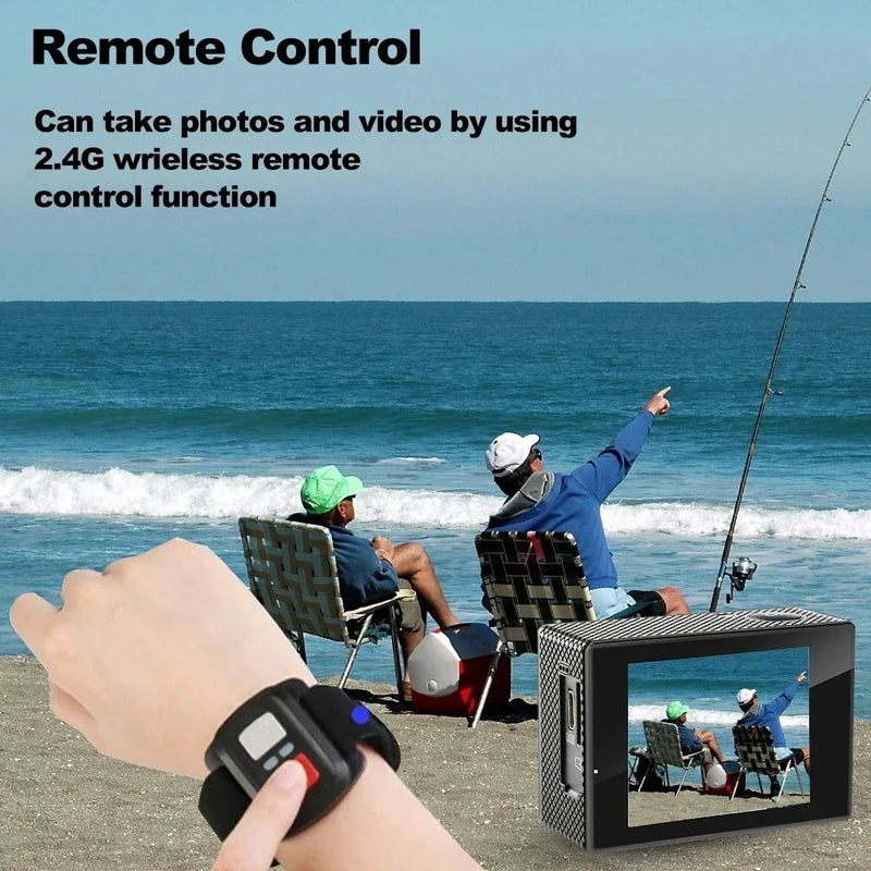 Null Outdoor 4K WiFi Action Camera Video Recording 4K/30FPS 2.0"170D GPS 4X Zoom Underwater Waterproof Sports Camera Helmet