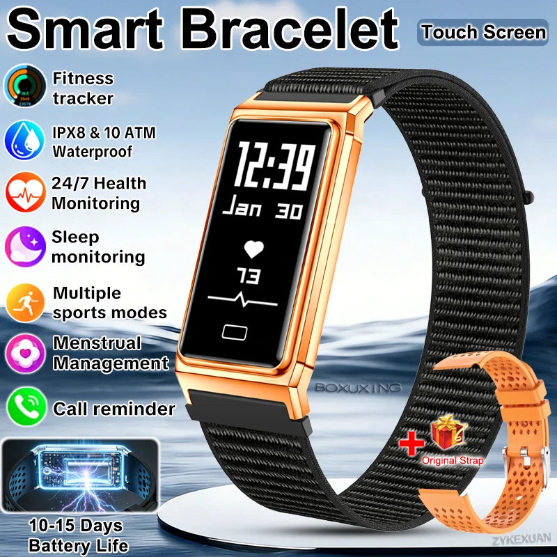 2026 New Smart Bracelet Men Women Sleep Health Monitor Sports Fitness Tracker 10ATM Waterproof 15 Days Battery Life Smartwatches