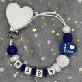 Free Custom Personalized Name Pacifier Clips Handmade Beech Wood Chain Silicone Crown Holder Soother Baby Teething Toy Chew Gift