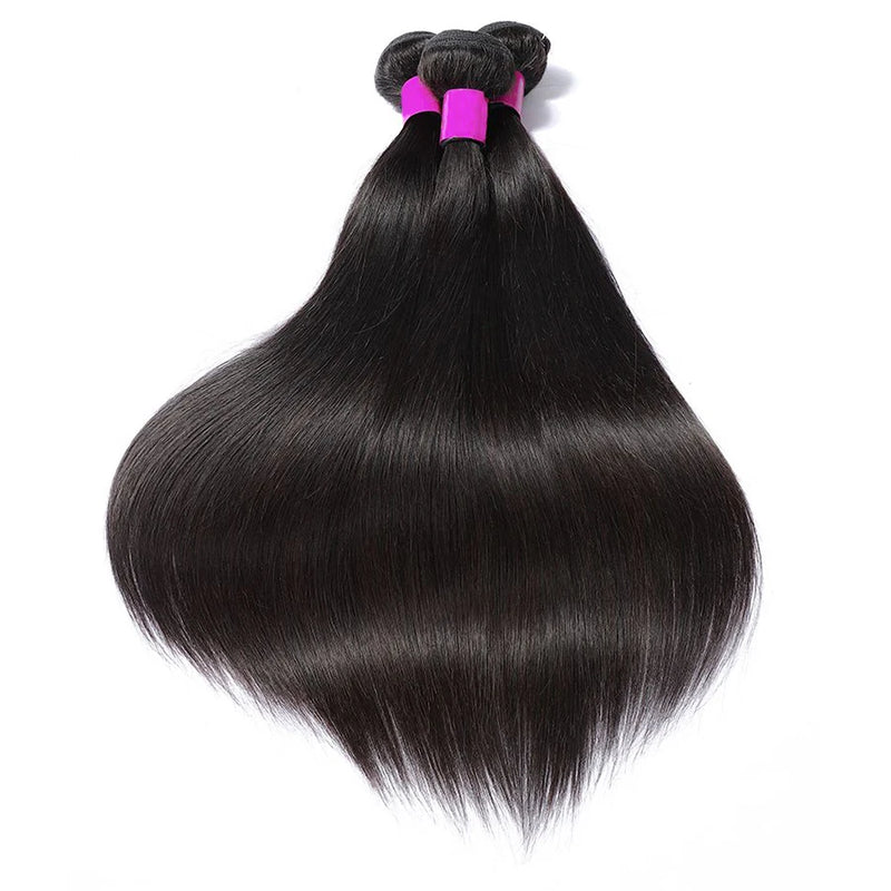 Straight Bundles Human Hair Brazilian Remy Hair Extensions Natural Black Hair Weave Bundles