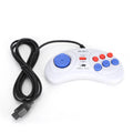 16Bit 9-Pin Mini Handheld Game Console, Ergonomic Gaming Controller Gamepad White With Turbo Function, Comfortable Hand Feeling