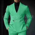 Chic Shawl Lapel Green Suits for Men High Quality Slim Fit Wedding Costume Homme Customized 2 Piece Jacket Pants Outfits Terno