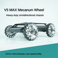 80kg Load Heavy Duty Metal Car Chassis 152mm Mecanum Wheel Trolley Omnidirectional V5Max Mobile Robot for Arduino Robot DIY Kit
