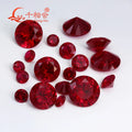 Lab Created Ruby Ear Stud 5-9mm Pigeon Blood with Inclusions Red Round Shape Single Stone S925 Silver Earrings Jewelry