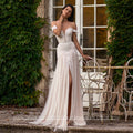 Customized Bohemian Lace Wedding Dresses Sexy Off - View 3 | SAMAG