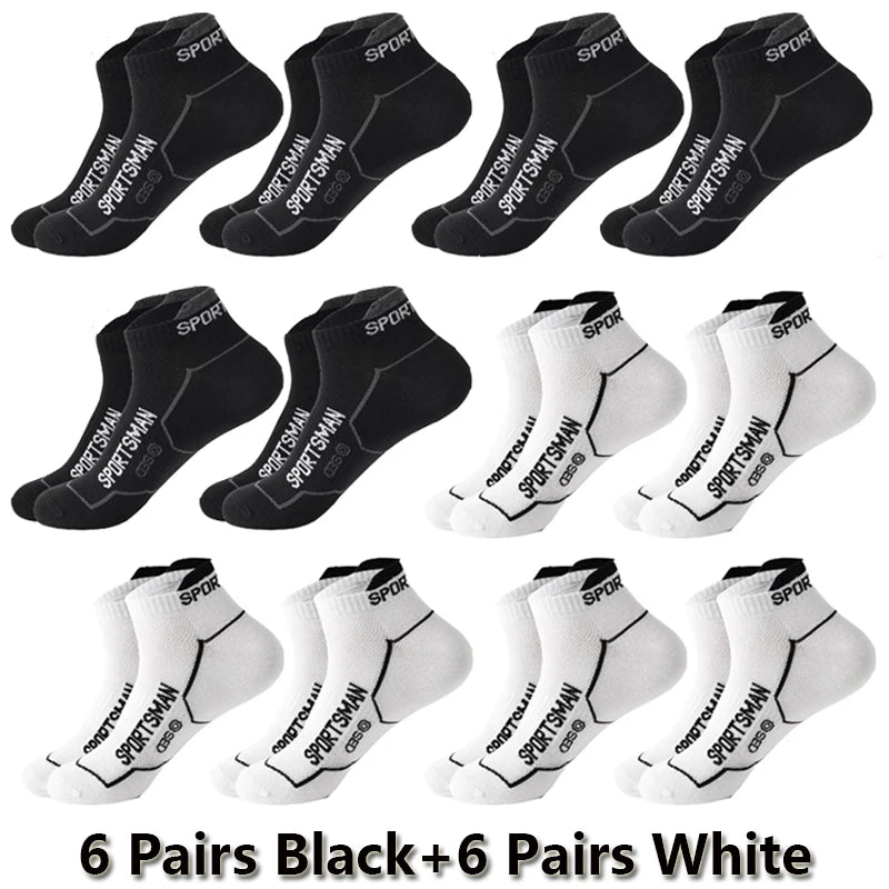 12 Pairs Summer Socks Men's Ankle Running Sports Mesh | SAMAG