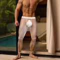 1/2/3PCS Men's Leggings Underwea Thin Sexy Transparent Ice Silk High Stretch Foot Anti Slip Pants Fitness Bottoms Pants AD776