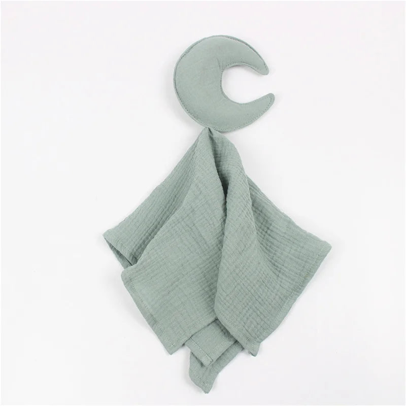 Baby Security Blanket Soft Cotton Muslin Comforter for Newborn Infant Sleeping Snuggle Toy Stuffed Animal Soothe Appease Towel