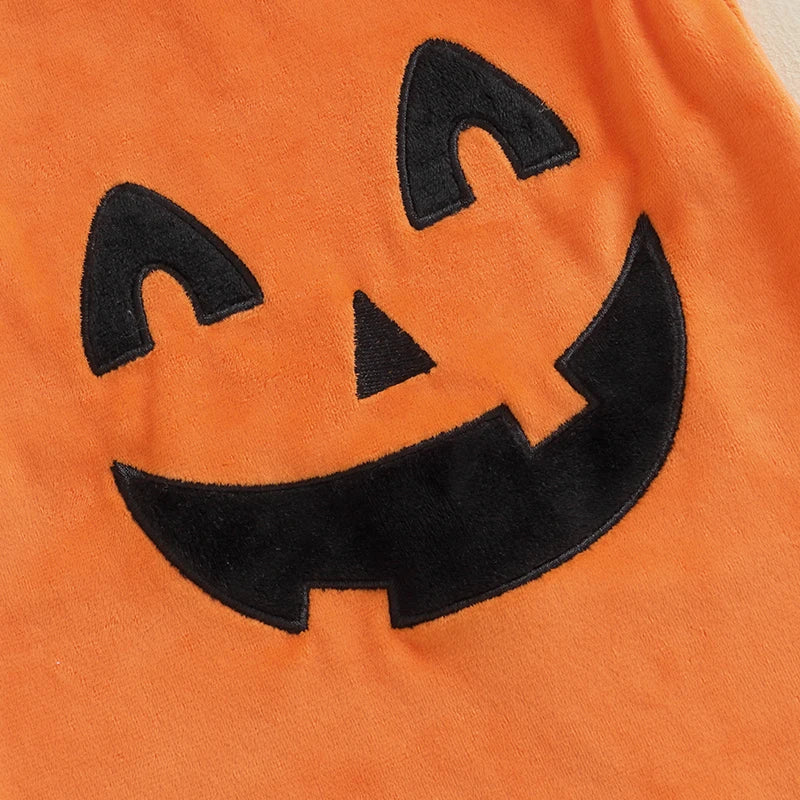 Newborn Infant Baby Girls Boy Pumpkin Costume Cute Sleeveless Round Neck Jumpsuits with Hat Newborn Halloween Outfit