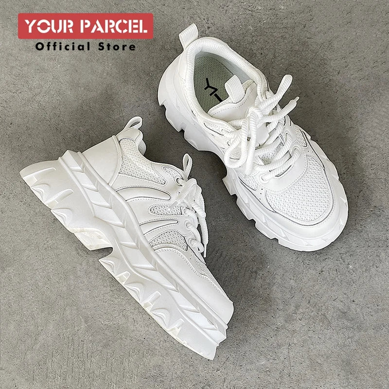 Height increasing 7CM men's shoes IG dad shoes sporty and versatile  summer breathable mesh thick sole derby shoes