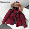 Outdoor Hiking 90% White Duck Removable Cap Climbing Men Thermal Down Jacket Thick Puffer Jacket Men Coat Overcoat Winter Parka