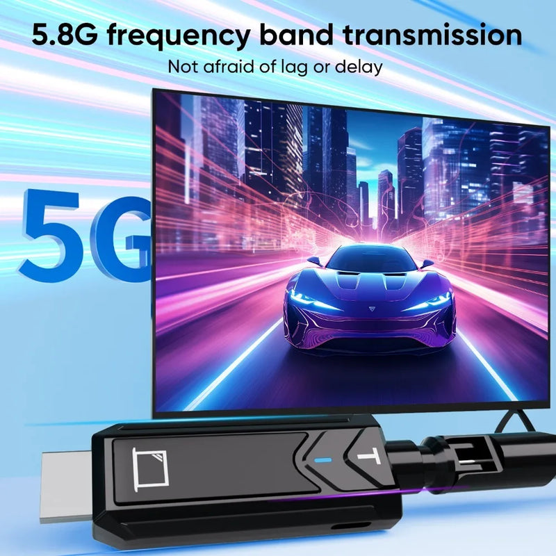 1x1 1x2 1x4 Wireless HDMI Extender Transmitter&Receiver Dongle Adapter，for Screen Sharing with Cameras,Laptops,TVs& Monitors