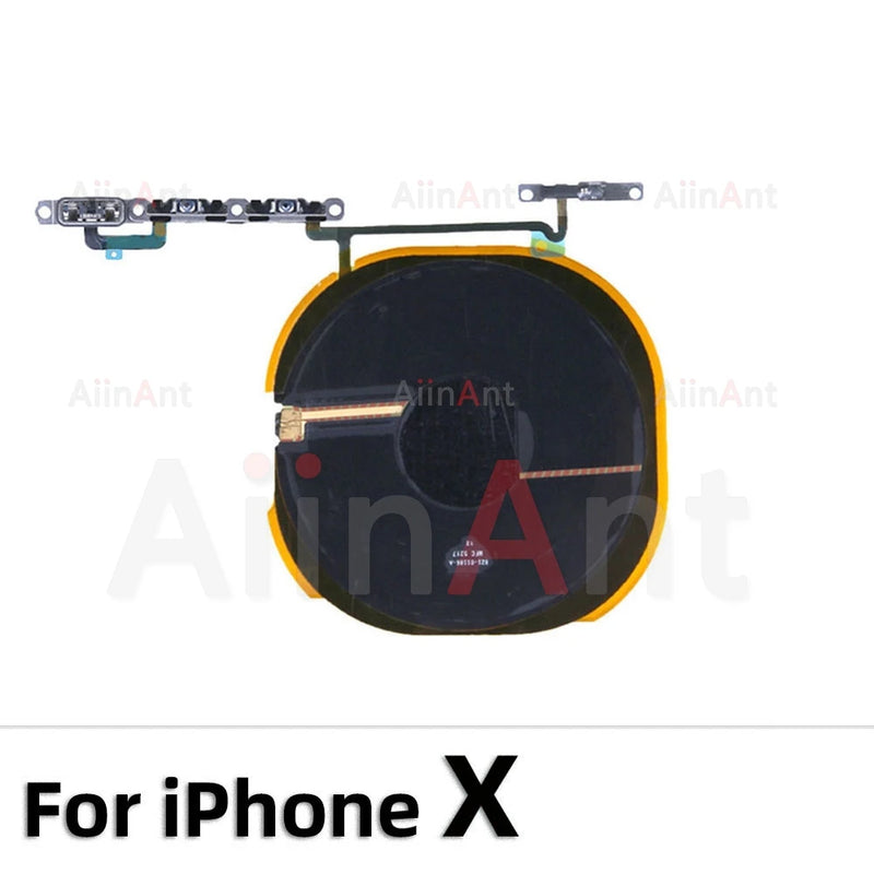 100% Test AiinAnt Power Volume Flash Light NFC Wireless Charging Flex Cable For iPhone 12 13 14 15 Pro Max Mini Plus Sapre Parts