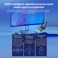 KEBIDUMEI 900Mbps WiFi USB Adapter Bluetooth5.4 Receiver 2.4G/5Ghz Wi - Fi Dongle 802.11AC Powerful - Visuel 4 | SAMAG
