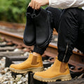 All Seasons Black Steel Toe Sneakers for Women Men, Full Sizes Impact Resistant Steel Toe Cap Work Shoes, Lightweight Comfortable Industrial Safety Shoes, Wear Resistant Durable Construction Footwear, Perfect Labor Day & Fath