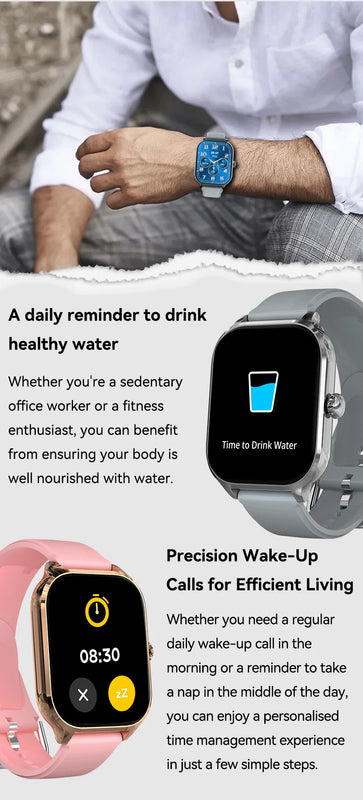LAXASFIT 2025 New Women's Smart Watch 2.01 Full Touchscreen Bluetooth Call Heart Rate Monitor Sports Men's Smartwatch