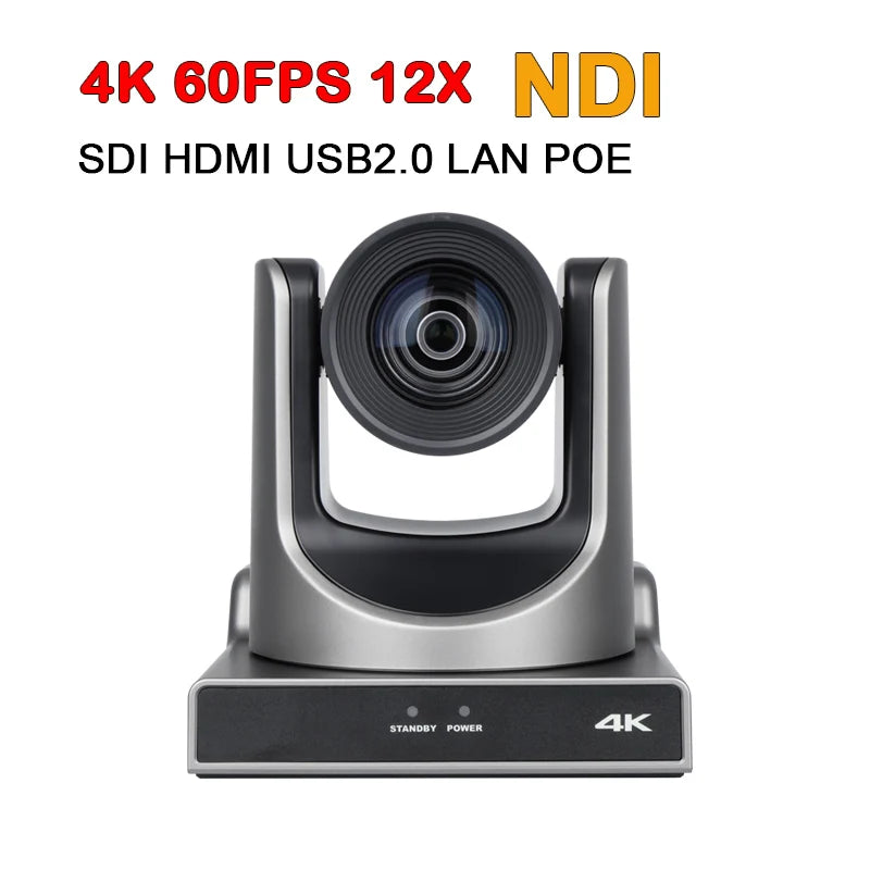 4K60fps NDI PTZ Video 12x 20x Zoom Conference SDI Camera USB HDMI POE IP Live Streaming Camera for Church Business Youtube