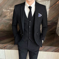 Winter Stripes Three-piece High-Grade Groom Wedding Suit with Vest And Trousers Business Fashion Handsome Casual Wedding Outfit