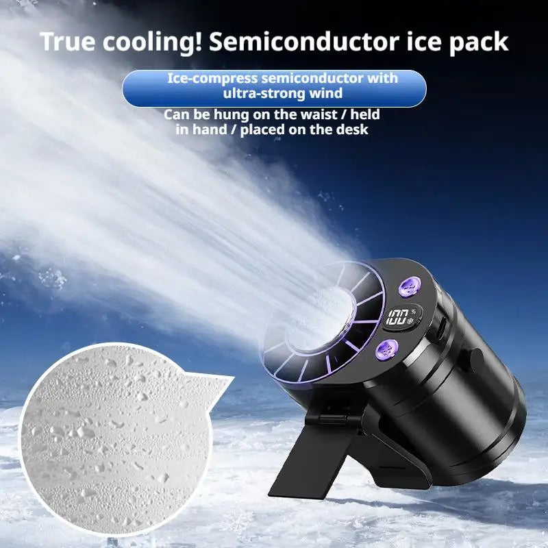 Portable Waist Mounted Fan Semiconductor Cooling Personal Air Conditioner 3000mAh Turbo Outdoor Working Cooling Fan