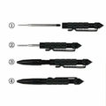 1-5PCS Multi Functional Tactical Pen High Quality Steel Anti Skid Portable Self Defense Pen Aluminum Glass Breaker Survival Tool