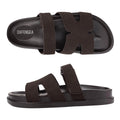 Women's Flat Sandals H Shape Double Strap Platform Slide Sandals Casual Slip On Flat Slippers Daily Casual Shoes