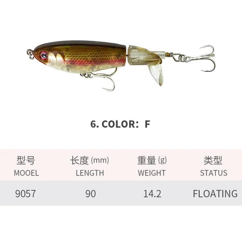 90mm 14g Rotating Tail Fishing Lures Flexible Whopper | SAMAG