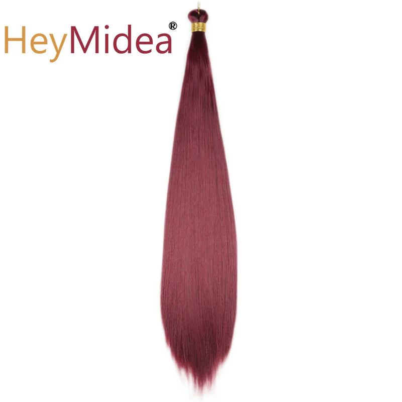 22-28Inch Straight Pony Hair Bundles Crochet Braids Hair Silky Colorful Synthetic Braiding Hair Ombre Synthetic Hair For Women
