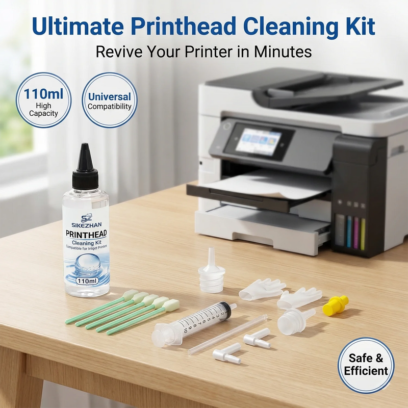 110ml Printhead Cleaning Kit SIKEZHAN Liquid Cleaner Solution Set for All Inkjet Printers Unclog Clogged Nozzle Tools