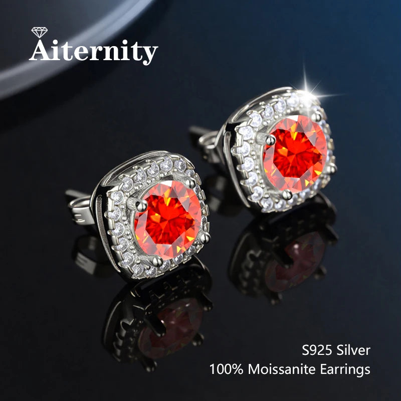 D VVS1 Moissanite Stud Earrings For Women Pass Diamond Tester Pen S925 Platinum Plating Moissanita With 2 Certificates