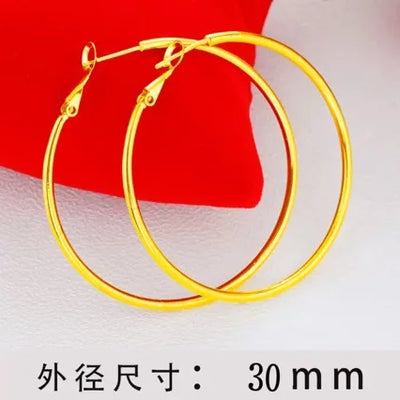 18K AU750 Gold Earrings for Women - 3cm in Diameter, Exuding Simple, Fashionable and High - end Temperament | SAMAG