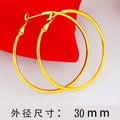 18K AU750 Gold Earrings for Women - 3cm in Diameter, Exuding Simple, Fashionable and High - end Temperament