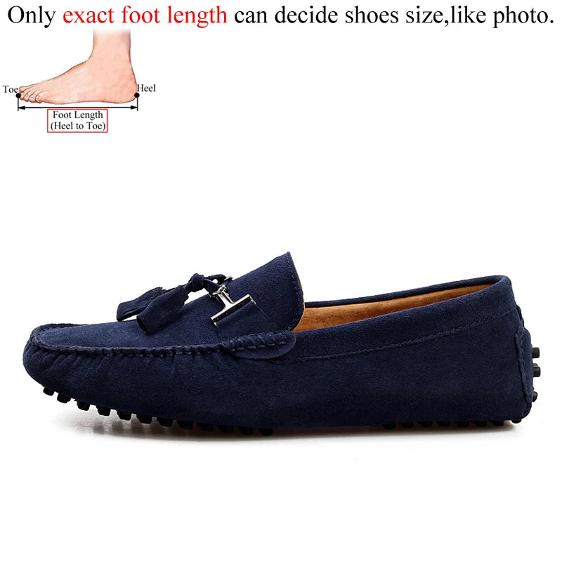 Men Loafers Spring Summer Suede Leather Casual Shoes Men's Slip-ons Luxury Brand Mocassin Man Plus Size 50 51 52 53 for Big Foot