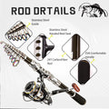 Carbon lure rod wheel set, sea fishing rod, telescopic fishing rod, rotating reel, travel, fresh water fishing set