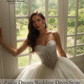 Customized Luxury Off Shoulder Sleeves Wedding Dresses 3D - View 5 | SAMAG