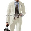 2025 New Casual Men's Suit Jacket Summer Spring Blazer Two Bottom Breathable Cotton Linen Coat 2 Pieces( Jacket+Pants )