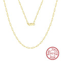 ORSA JEWELS 14K Gold 925 Sterling Silver 1.8mm Paperclip Neck Chain Fashion Link Chain Necklaces for Women Dainty Jewelry SC39