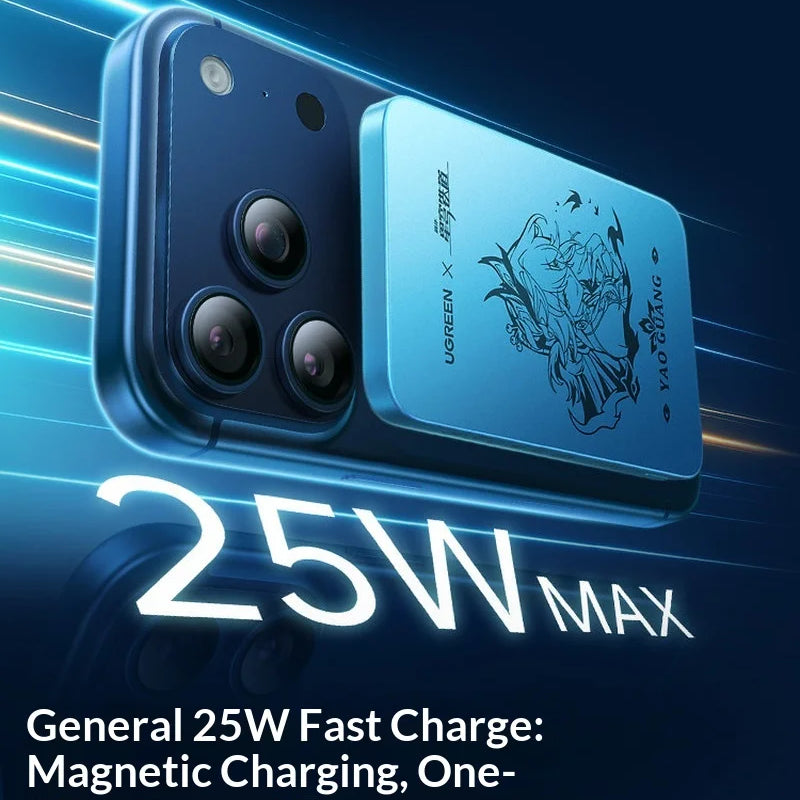 UGREEN PB579 Magnetic Wireless Power Bank 10000Mah Slim 3C Certified New National Standard Allowed On Airplane Honkai Limited