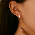 MODIAN D Color Moissanite Small Hoop Earrings 925 Sterling Silver Hollow Sparkling Ear Buckles For Women Wedding Fine Jewelry