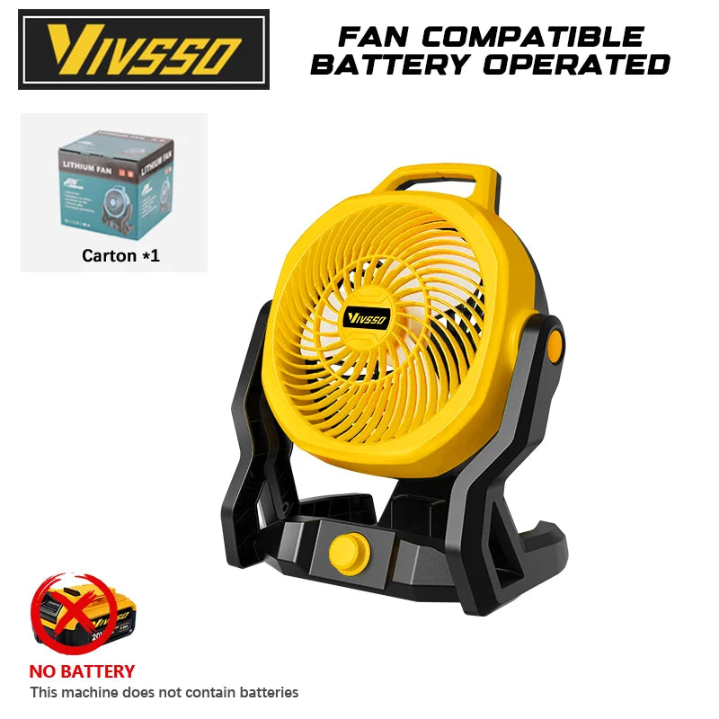 VIVSSO 12 Inch Fan 3 Speed Adjustable Outdoor Camping Table Portable Air Circulators For Dewalt 20V Battery - View 7 | SAMAG