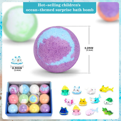 New Bath Bombs Gift Set with Toy Surprise Inside Natural | SAMAG