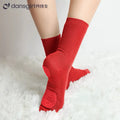 Professional Dance Socks Cotton Mid-tube Bottom Modern Dance Sock Non-slip Silicone Indoor Fitness Socks Floor Socks Dance Sport