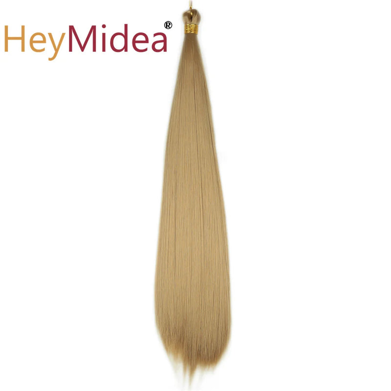 22-28Inch Straight Pony Hair Bundles Crochet Braids Hair Silky Colorful Synthetic Braiding Hair Ombre Synthetic Hair For Women