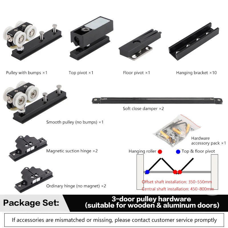 Bottomless Linked 3 - Fold Folding Door Hardware Kit - View 9 | SAMAG