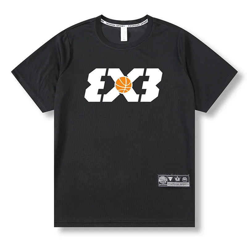 Loose Men Running 2023 Outdoor Street Basketball Gym Short Sleeve Letter Print T Shirt Summer Quick Dry Fitness Bodybuilding