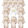 5-18pcs Wedding Team Bride Bridesmaid Robe Dressing Gown Satin Kimono Bathrobe for Women Bridal Shower Bachelorette Hen Party