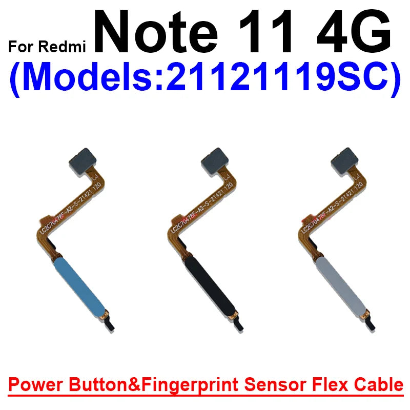 Fingerprint Sensor Flex Cable For Xiaomi Redmi Note 11 11 Pro 11Pro Plus 4G 5G Fingerprint Sensor Power Button Flex Ribbon Parts