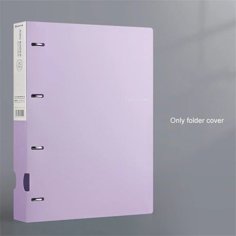 A4 4 Hole Ring Binder for School Home Office Document Exam Paper Organization Multi Functional Stationery Storage Ring Binder